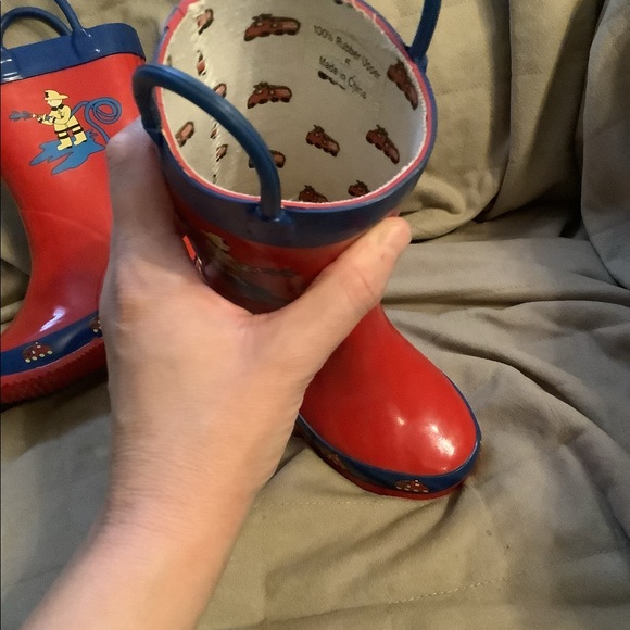 Rubber rain firefighter boots size 5 kids boys - Picture 12 of 14